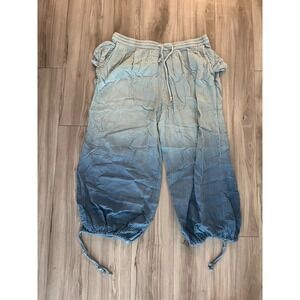 Earthbound Trading Company Harem Pants Womens 2XL Blue Tapered Leg Festival Boho